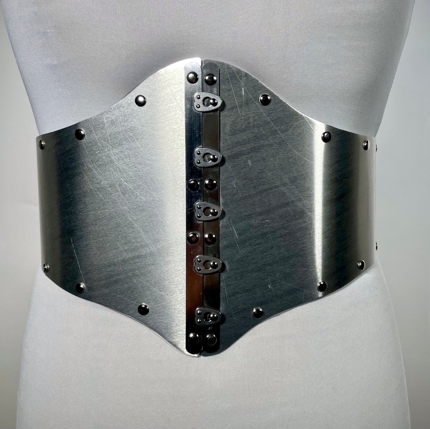 Metal 8" corset industrial goth tradgoth cyberpunk punk armor cosplay