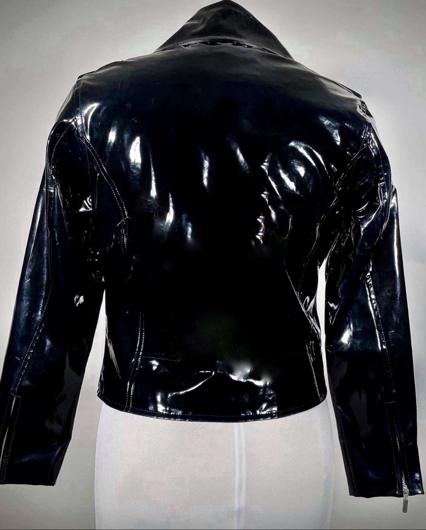Vinyl PVC Moto Jacket w/ Metal