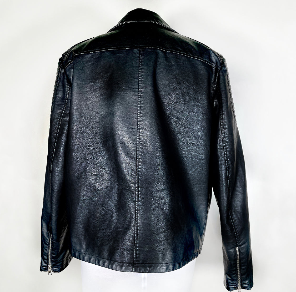 Men's Metal Plate with Spikes Moto Jacket
