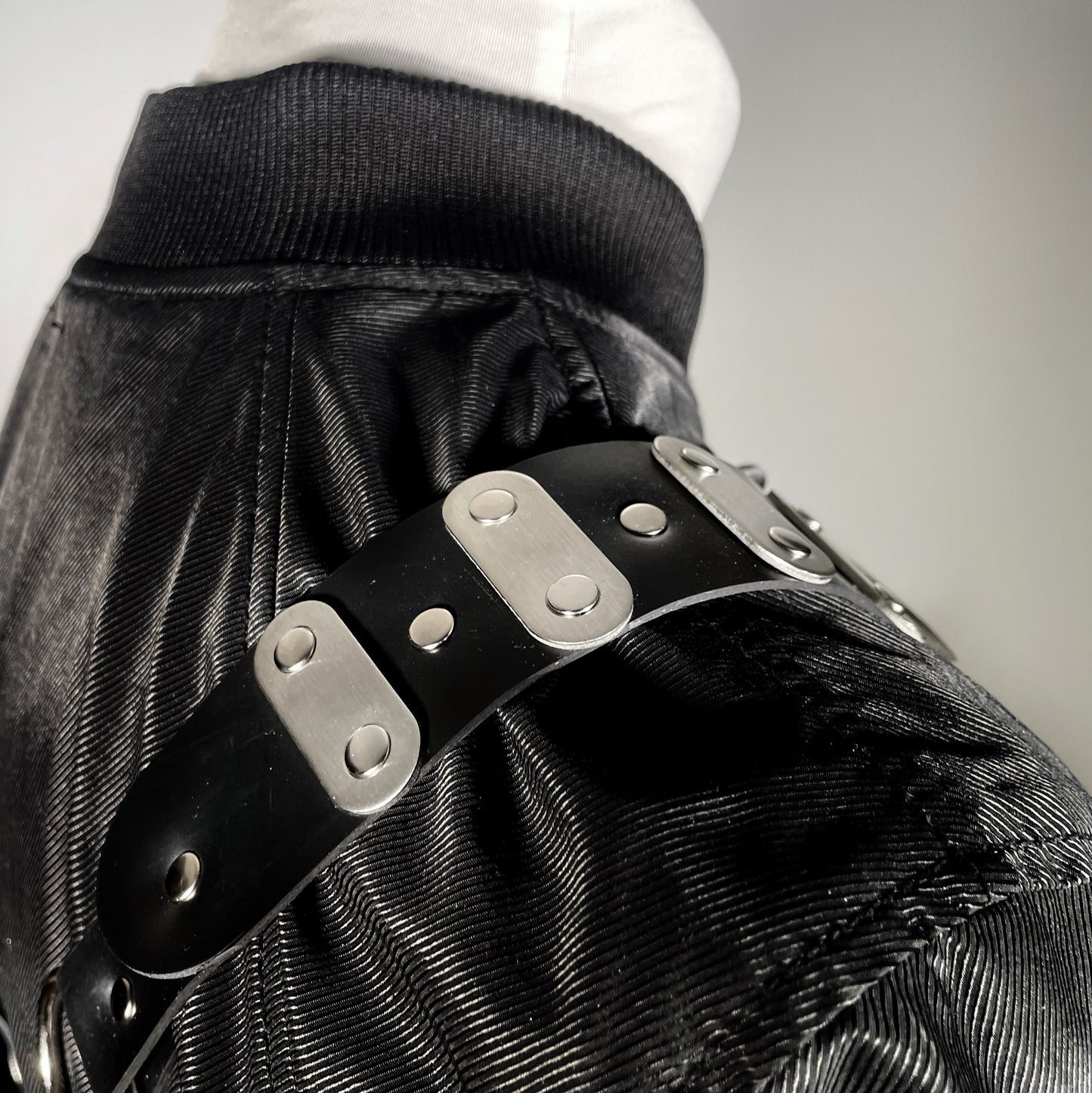 Men’s Bomber Jacket with Cyberpunk Harness