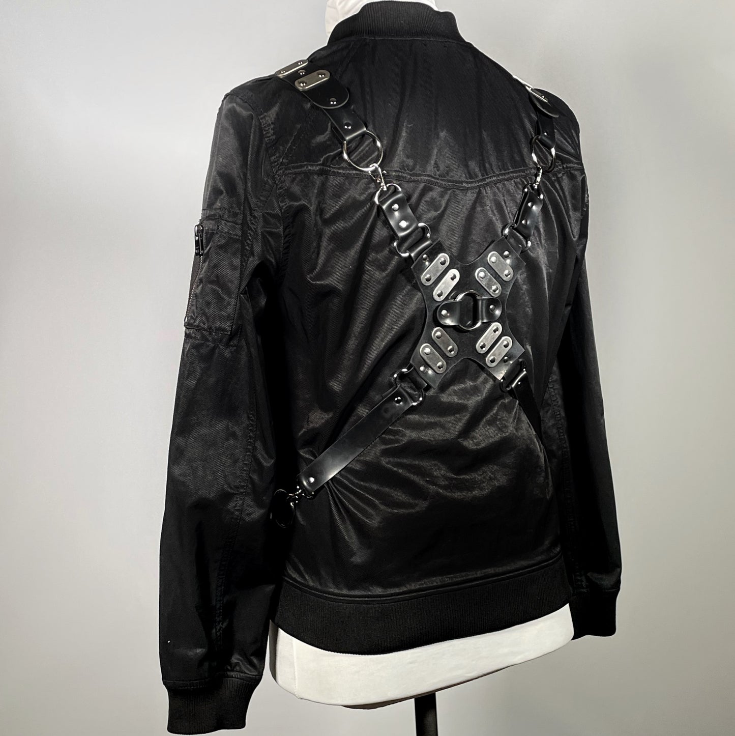 Men’s Bomber Jacket with Cyberpunk Harness