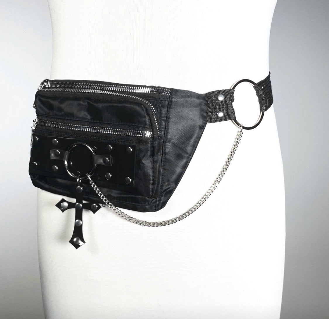 Fanny Pack Bag with PVC, O-ring, and Cross (matches “Unholy Passion” line)