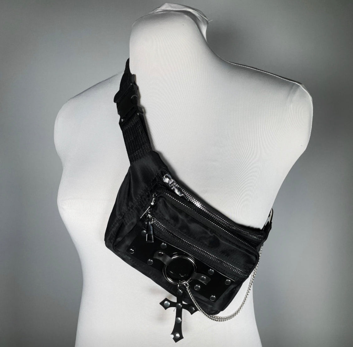 Fanny Pack Bag with PVC, O-ring, and Cross (matches “Unholy Passion” line)
