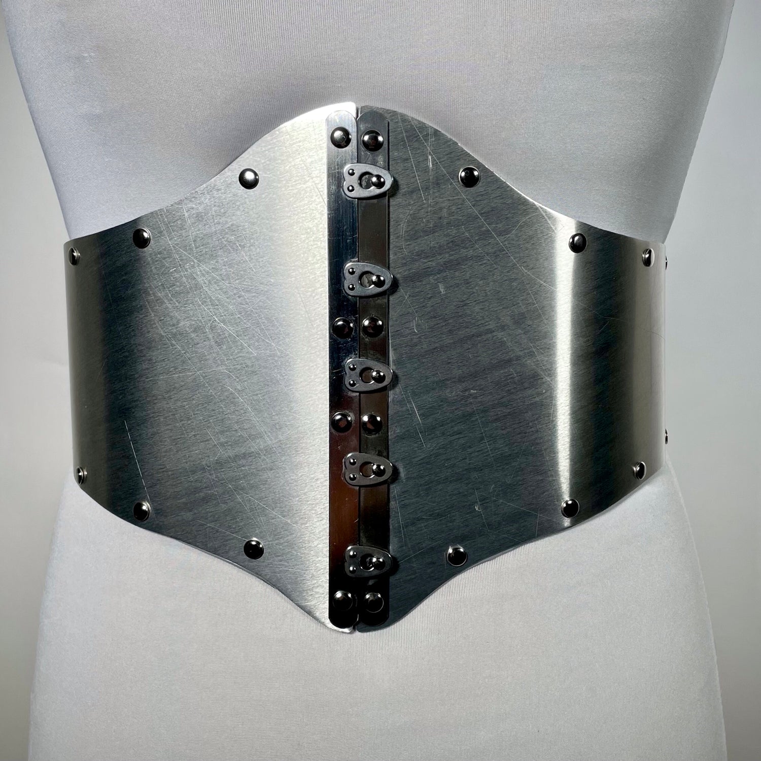 Metal 8" corset industrial goth tradgoth cyberpunk punk armor cosplay 