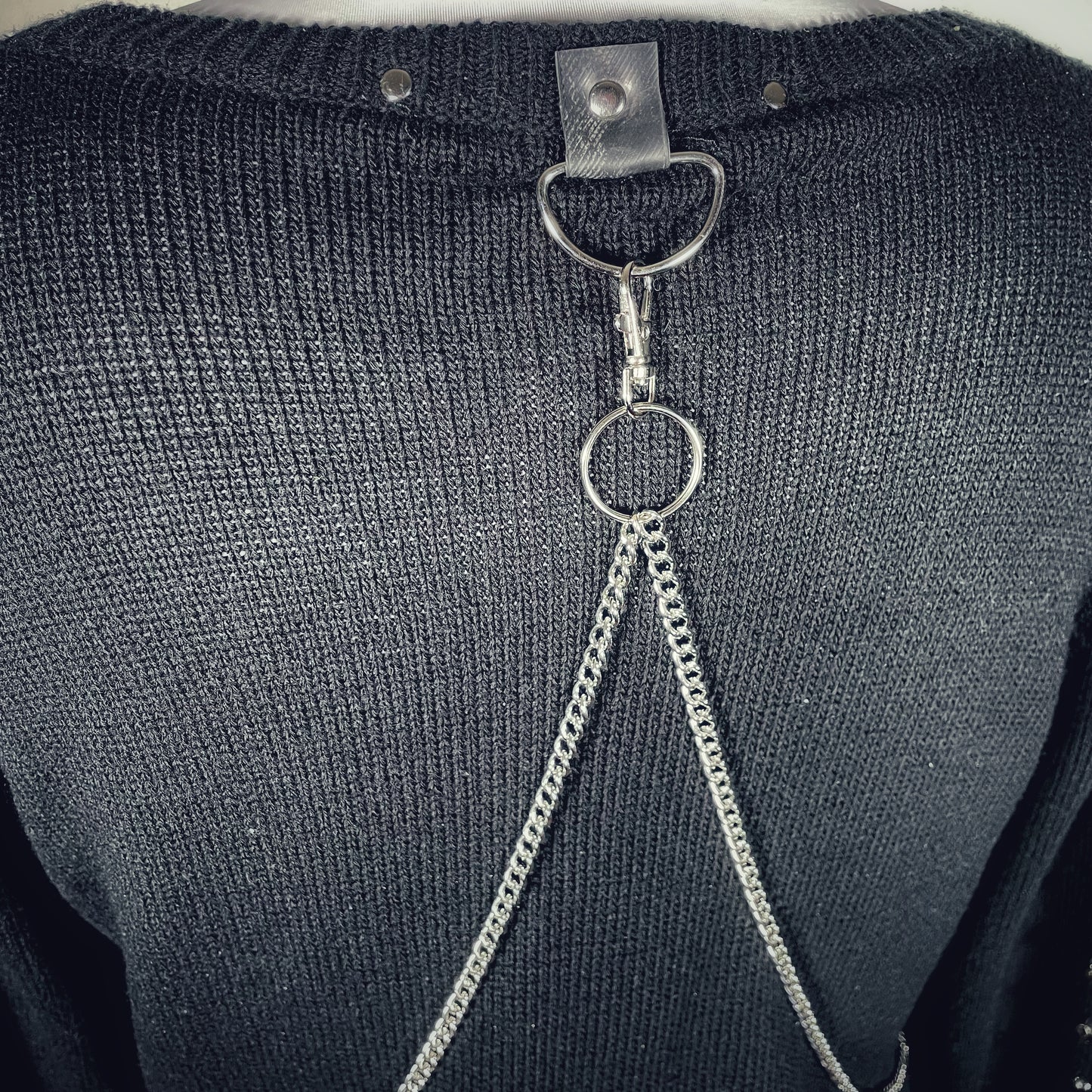 Goth Bondage Sweater with Chain Harness