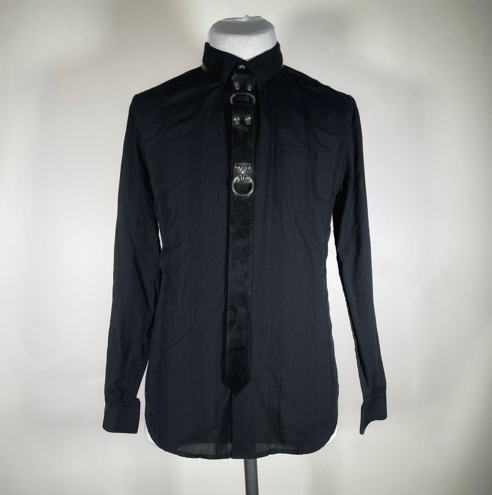 Rubber and Silver Metal Skinny Tie Bundle