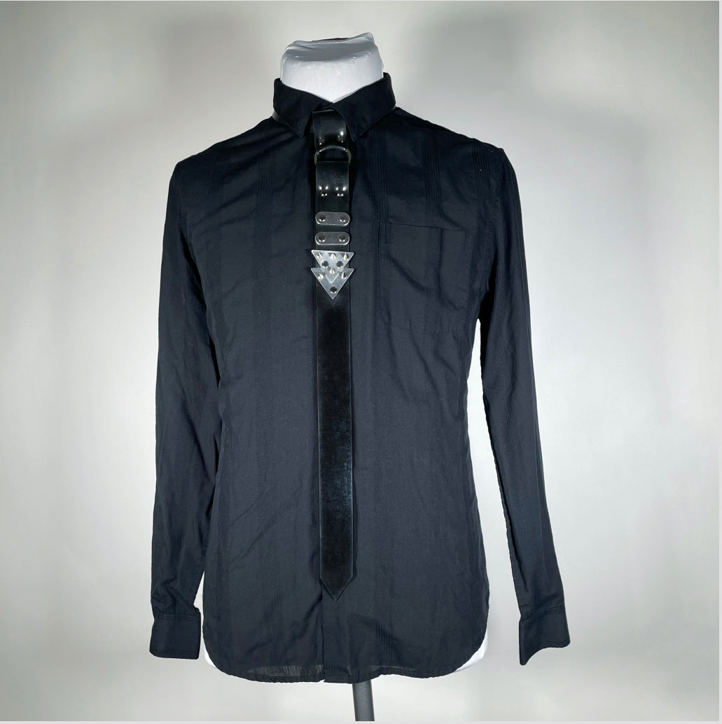 Rubber and Silver Metal Skinny Tie Bundle