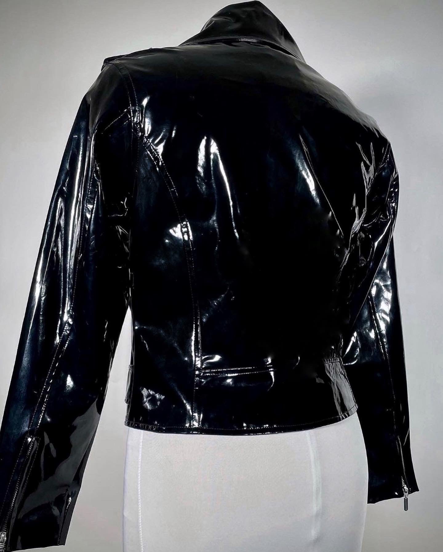 Vinyl PVC Moto Jacket w/ Metal