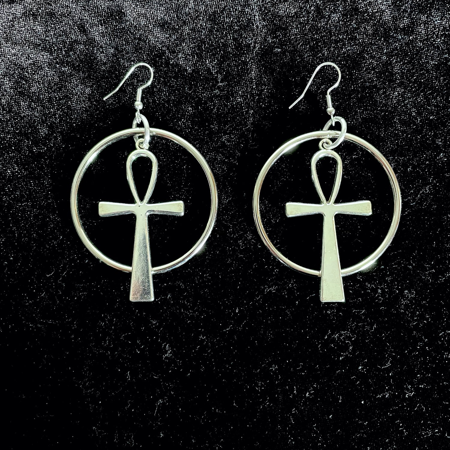 O-ring ankh earring occult witch goth tradgoth egyptian industrial 