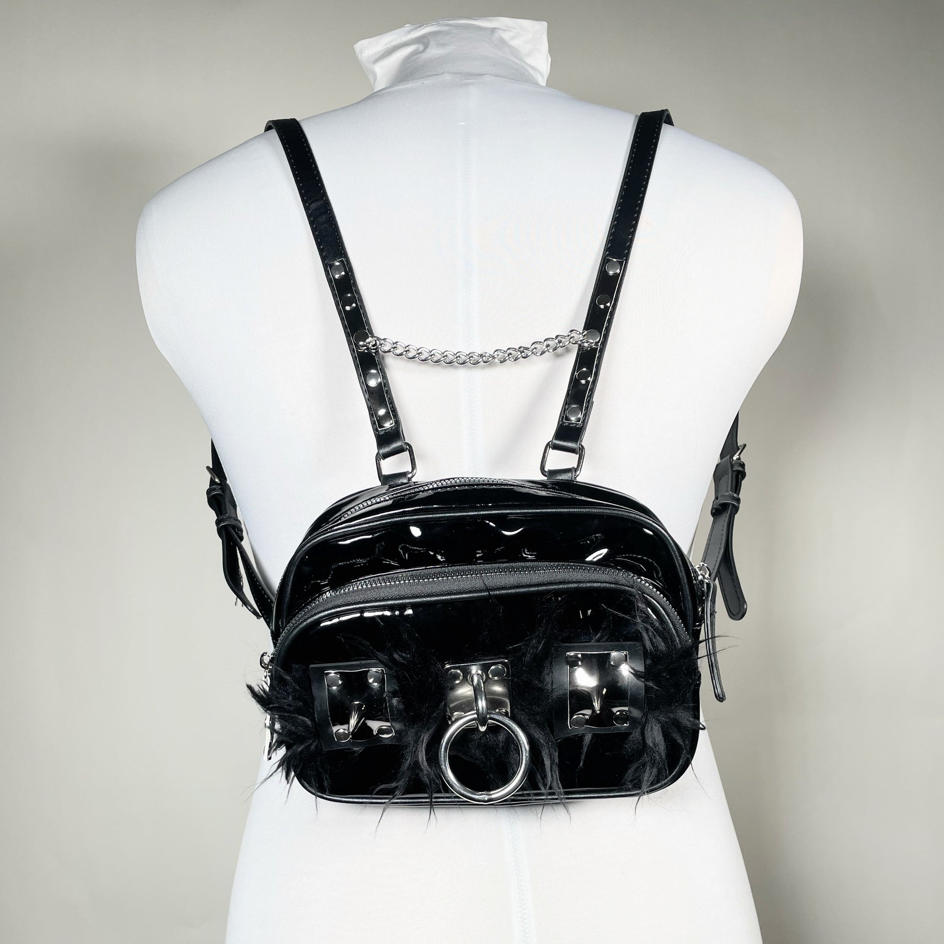 gothic mini backpack GothX Studded Skull GOTHX UK inches tall x 8 1/2 Spiked Back Pack Bag Goth