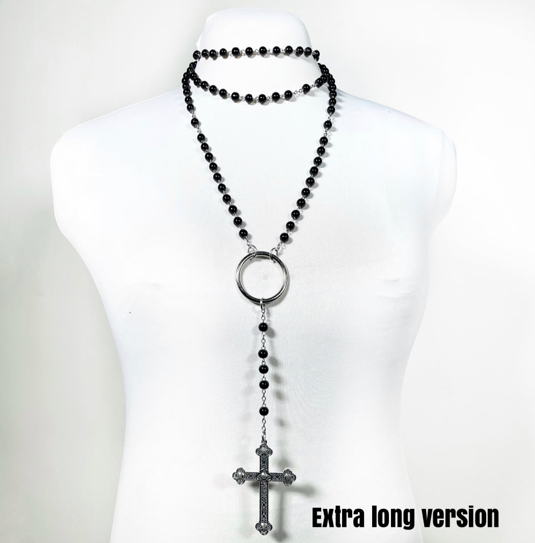 Heavy Huge Silver Stainless Steel Jesus Cross Pendant Rosary Necklace Chain  30 Inch 8mm Ball For Mens Gifts9036844 From Dcll, $11.28 | DHgate.Com