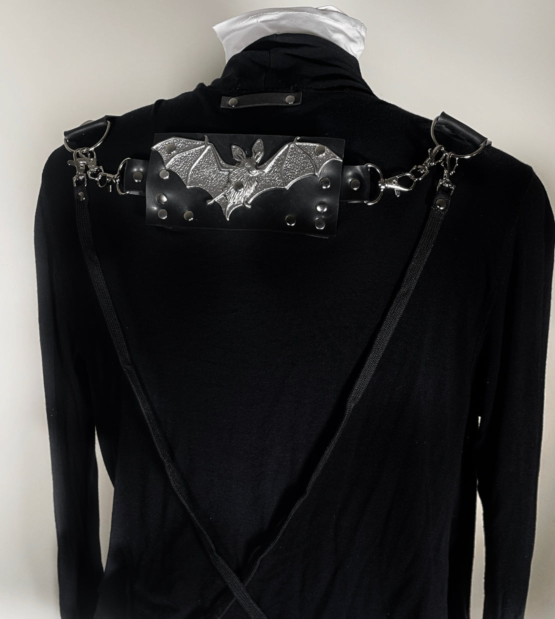Black Bat Jacket with Harness/Bondage Straps