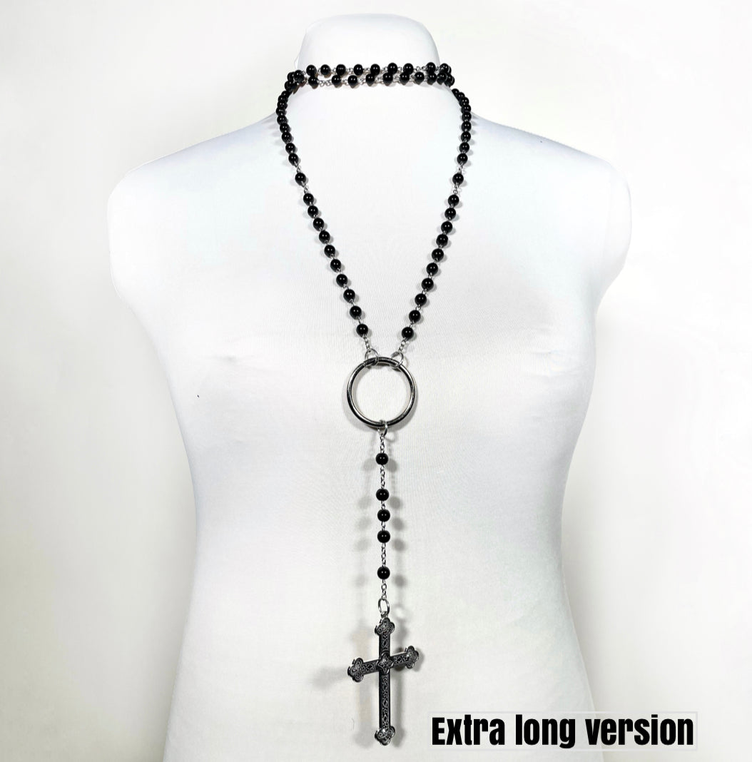 Stainless steel rosary necklace with Miraculous medal from Medjugorje -  Medjugorje Jewelry